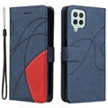 Bi-Color Series Samsung Galaxy A22 4G Wallet Case - Blue