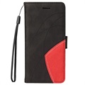 Bi-Color Series Samsung Galaxy A22 5G, Galaxy F42 5G Wallet Case - Black