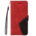 Bi-Color Series Samsung Galaxy A22 5G, Galaxy F42 5G Wallet Case - Red