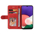 Bi-Color Series Samsung Galaxy A22 5G, Galaxy F42 5G Wallet Case - Red