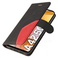 Bi-Color Series Samsung Galaxy A42 5G Wallet Case - Black