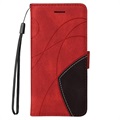 Bi-Color Series Samsung Galaxy A42 5G Wallet Case - Red