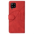 Bi-Color Series Samsung Galaxy A42 5G Wallet Case - Red