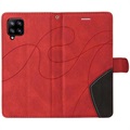 Bi-Color Series Samsung Galaxy A42 5G Wallet Case - Red