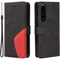 Bi-Color Series Sony Xperia 1 III Wallet Case - Black