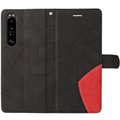 Bi-Color Series Sony Xperia 1 III Wallet Case - Black