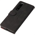 Bi-Color Series Sony Xperia 1 III Wallet Case - Black