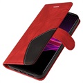 Bi-Color Series Sony Xperia 1 III Wallet Case - Red