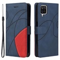 Bi-Color Series Samsung Galaxy A12 Wallet Case - Blue