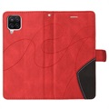 Bi-Color Series Samsung Galaxy A12 Wallet Case - Red