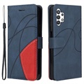 Bi-Color Series Samsung Galaxy A32 5G/M32 5G Wallet Case - Blue