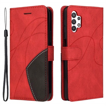 Bi-Color Series Samsung Galaxy A32 5G/M32 5G Wallet Case - Red