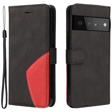 Bi-Color Series Google Pixel 6 Wallet Case - Black