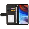 Bi-Color Series Motorola Moto E7 Power Wallet Case - Black
