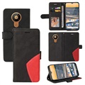 Bi-Color Series Nokia 5.3 Wallet Case - Black