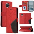 Bi-Color Series Nokia G10/G20 Wallet Case - Red