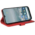 Bi-Color Series Nokia G10/G20 Wallet Case - Red