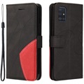 Bi-Color Series Samsung Galaxy A51 Wallet Case - Black