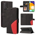 Bi-Color Series Samsung Galaxy A52 5G, Galaxy A52s Wallet Case - Black