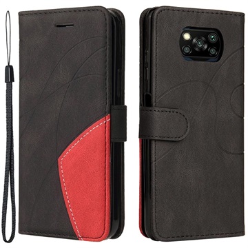 Bi-Color Series Xiaomi Poco X3 Pro/X3 NFC Wallet Case - Black