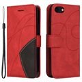 Bi-Color Series iPhone 7/8/SE (2020)/SE (2022) Wallet Case - Red