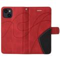 Bi-Color Series iPhone 14 Wallet Case - Red