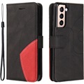 Bi-Color Series Samsung Galaxy S21 5G Wallet Case - Black