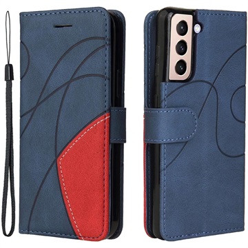 Bi-Color Series Samsung Galaxy S21 5G Wallet Case - Blue