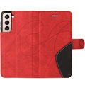 Bi-Color Series Samsung Galaxy S21 5G Wallet Case - Red