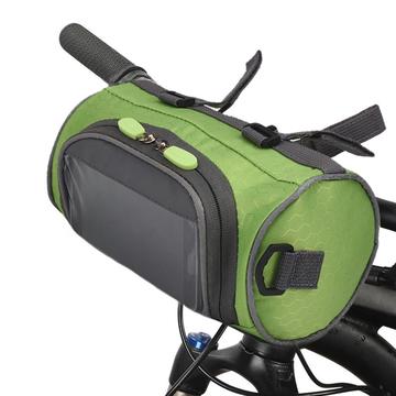 Bicycle Handlebar Bag with Touch Screen Waterproof Bicycle Case - Green