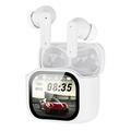 Bluetooth 5.4 AI Translation Wireless Earphones with Touchscreen Charging Case - White