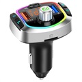 Bluetooth FM Transmitter & Car Charger with LED Light BC63 - Black