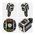 Bluetooth FM Transmitter & Fast Car Charger w/ LED Light BC67