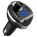 Bluetooth FM Transmitter with Dual USB Car Charger T20 - Black