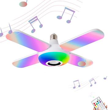 Bluetooth RGB Music Ceiling LED Lamp with 4 Foldable Leaves - E27
