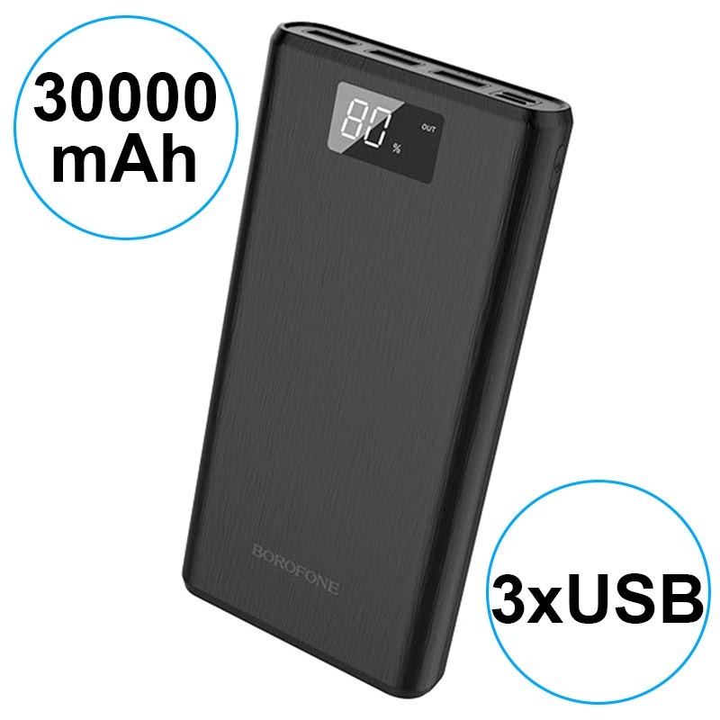 Borofone BT2D 30000mAh Power Bank - 3x USB