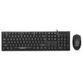 Bosston D5200 USB Wired Keyboard and 1000 DPI Ergonomic Mouse Set - Black