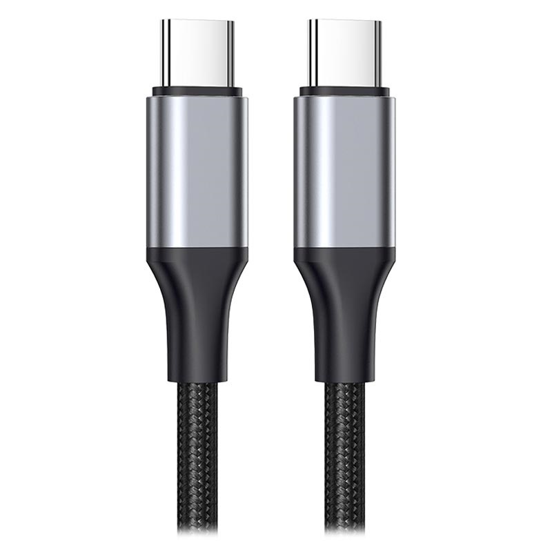 Braided Power Delivery USB TypeC GaN Charging Cable 1m, 65W Black