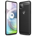 Motorola Moto G 5G Brushed TPU Case - Carbon Fiber - Black