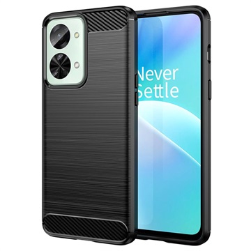 OnePlus Nord 2T Brushed TPU Case - Carbon Fiber - Black