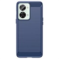 OnePlus Nord 2T Brushed TPU Case - Carbon Fiber - Blue