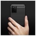 Samsung Galaxy F52 5G Brushed TPU Case - Carbon Fiber