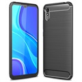 Xiaomi Redmi 9A Brushed TPU Case - Carbon Fiber - Black