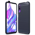 Honor 9X Pro Brushed TPU Case - Carbon Fiber - Dark Blue