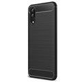 Huawei P20 Brushed TPU Case - Carbon Fiber