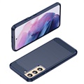 Samsung Galaxy S22 5G Brushed TPU Case - Carbon Fiber - Blue