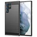 Samsung Galaxy S22 Ultra 5G Brushed TPU Case - Carbon Fiber