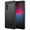 Sony Xperia 10 V Brushed TPU Case - Carbon Fiber