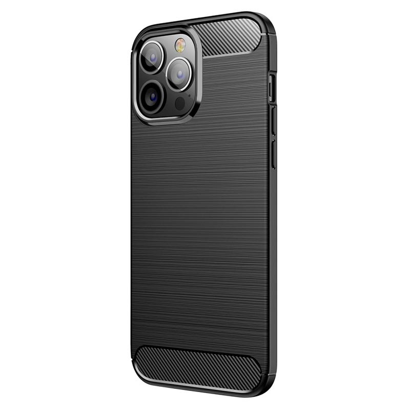 iPhone 13 Brushed TPU Case Carbon Fiber Black
