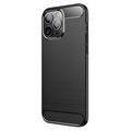 iPhone 13 Brushed TPU Case - Carbon Fiber - Black